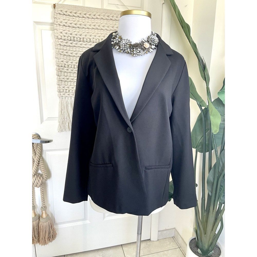 Worthington Women's Blazer NEW 22/24 Black‎ Work Stretch Jacket 2X Career Church
